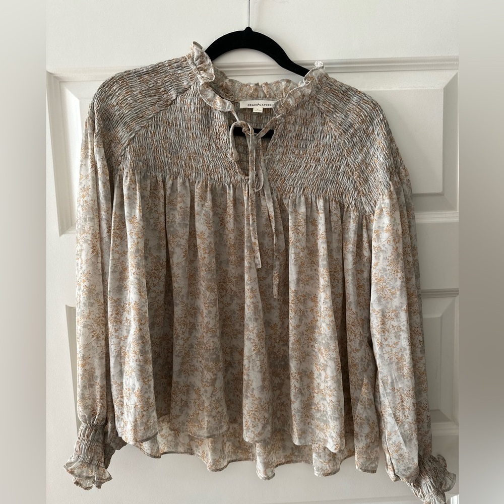 Grade Gather blouse with tie in the front